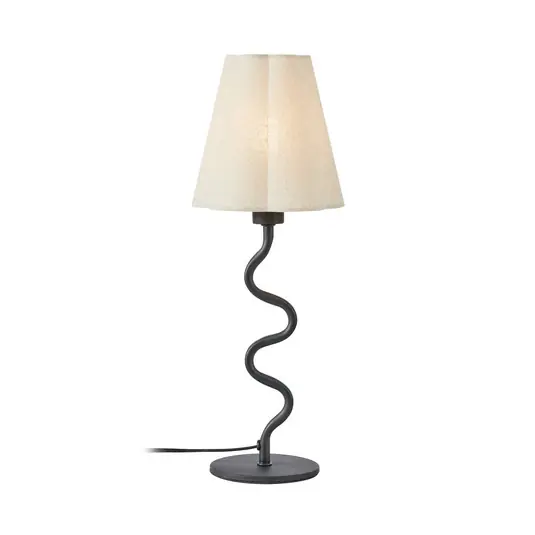 Miglior Prezzo Lampada da tavolo Veya, nero/beige, lino, altezza 41 cm, E14