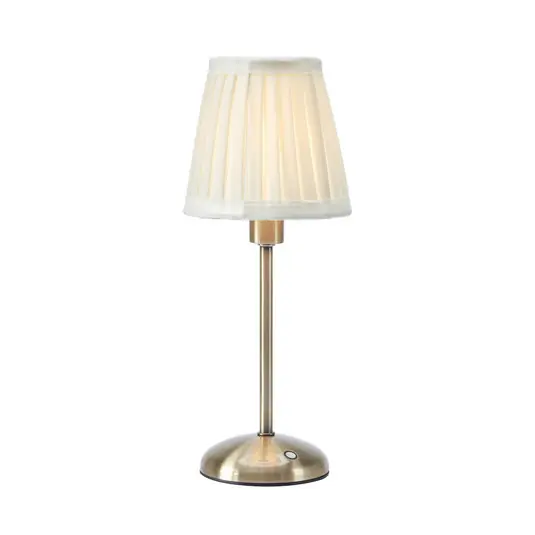Must-Have Lampada da tavolo Anno, ottone anticato/bianco, dimmerabile, stazione di