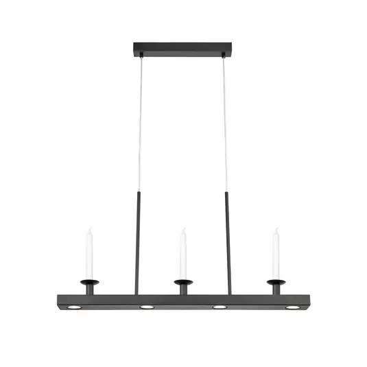 Lampada LED a sospensione Dining, nera, lunghezza 82 cm, ferro, dimmerabile Soddisfatti O Rimborsati