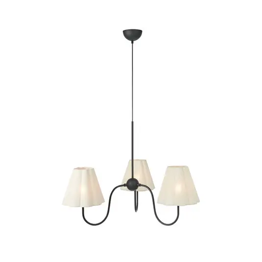 Lampada a sospensione Veya, beige, lino, Ø 90 cm, E14 Popolare