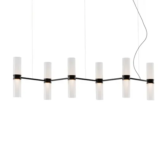 Lampada LED a sospensione Artemide Zephyr Linear, nera, 160 cm, app Più Venduto