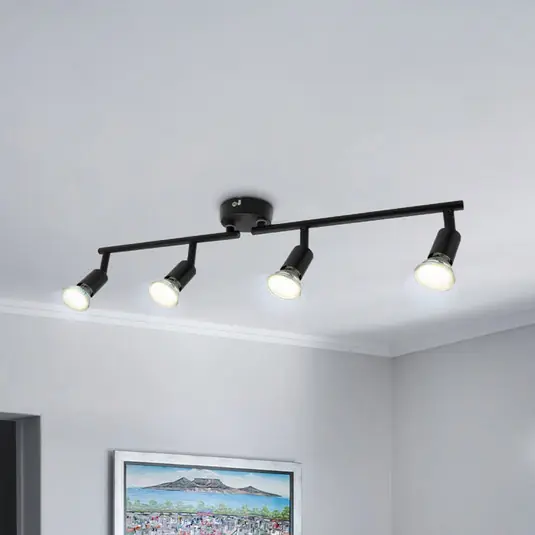 Offerta Plafoniera Jade, nero, 4 luci, GU10 LED, 3.000 K