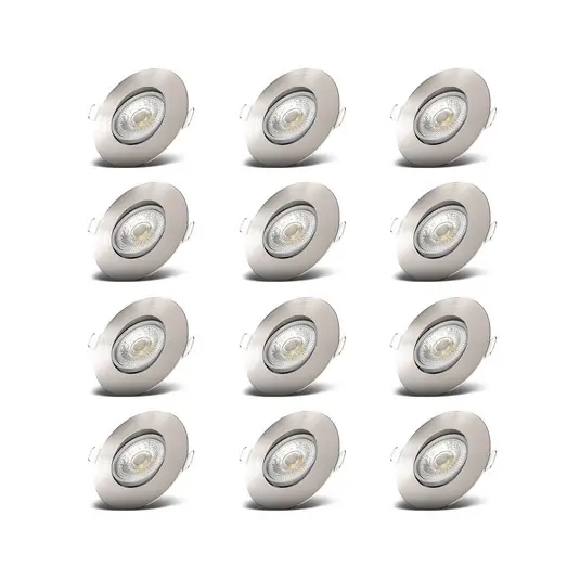 Set di 12 faretti LED da incasso Slide, nichel opaco, 3.000 K A Buon Prezzo