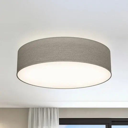 Pagamento Sicuro Plafoniera Litora, taupe, Ø 38 cm, tessuto, E27