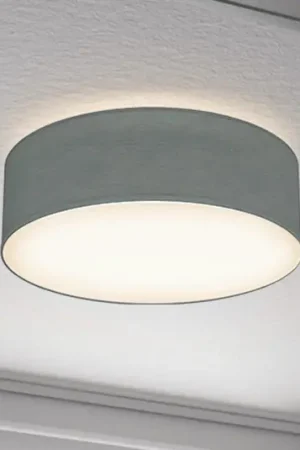 Economico Plafoniera Litora, grigio, Ø 30 cm, tessuto, E27