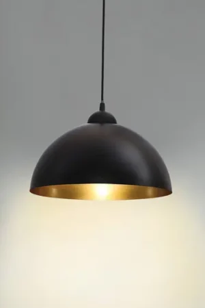 Compra Adesso Lampada a sospensione Goldi, set da 2, nero/oro, Ø 30 cm, metallo, E27