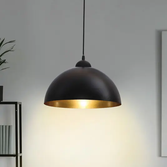 Compra Adesso Lampada a sospensione Goldi, set da 2, nero/oro, Ø 30 cm, metallo, E27