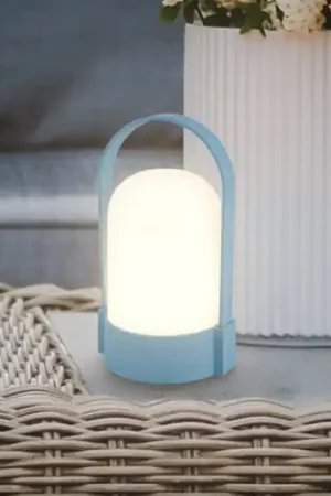 Ultime Pezzi Lampada LED da tavolo ricaricabile ASA, blu tortora, altezza 15,5 cm, IP44
