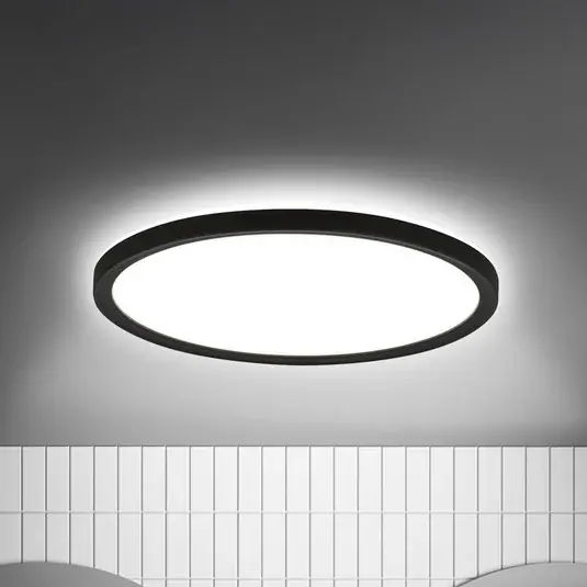Esclusivo Plafoniera LED Move Sensor, nero, Ø 29 cm, IP44, 4000K