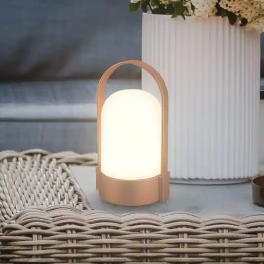 Lampada LED da tavolo ricaricabile ASA, color rame, altezza 15,5 cm, IP44 Promozione Esclusiva