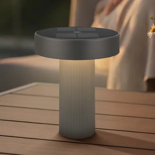 Pagamento Sicuro Lampada LED da tavolo solare ricaricabile Poga, antracite, plastica, IP44