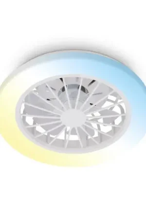 Ventilatore da soffitto LED Pafo, bianco, plastica, CCT, telecomando Novità
