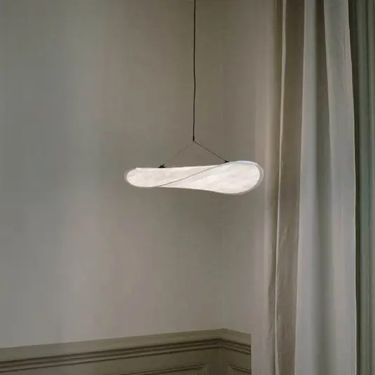 Must-Have Lampada LED a sospensione New Works Tense, Ø 55 cm, bianca, dimmerabile