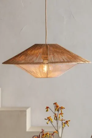 GOOD & MOJO Lampada a sospensione Lumbini, Ø50 cm, naturale, corda di carta Consegna Rapida