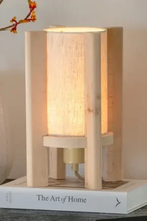 GOOD & MOJO Lampada da tavolo Corsica, naturale, 30 cm, legno di ontano Offerta Del Giorno