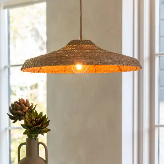 GOOD & MOJO Lampada a sospensione Santorini, Ø60cm, naturale, alghe marine, E27 Direttamente Dal Produttore
