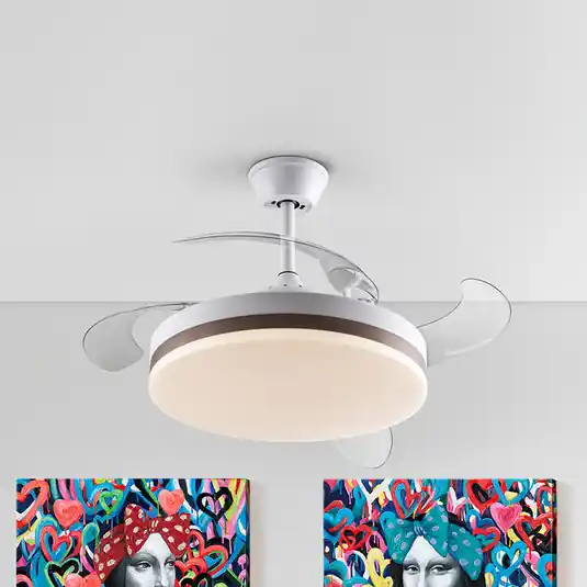 A Buon Prezzo Ventilatore da soffitto LED Vento bianco/bronzo/fumé Ø 100 cm silenzioso