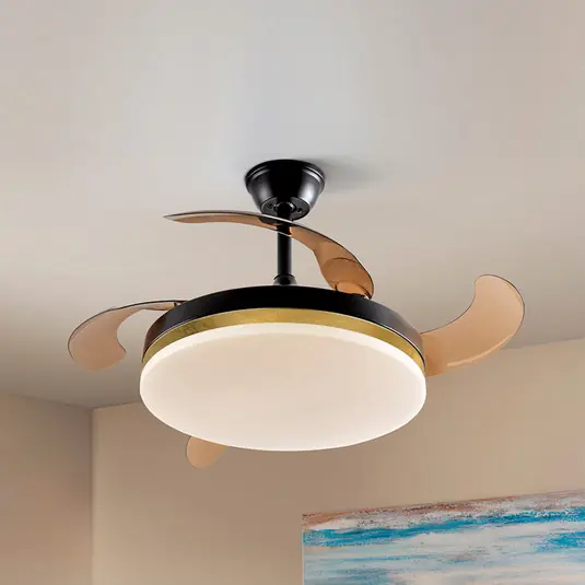 Ventilatore da soffitto LED Vento nero/oro/fumé Ø 100 cm silenzioso Consegna Rapida