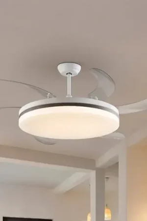 Economico Ventilatore da soffitto LED Vento bianco/bronzo/trasparente, Ø 150 cm silenzioso