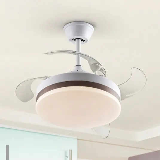 Ultime Pezzi Ventilatore da soffitto LED Vento bianco/bronzo/fumé, Ø 90 cm silenzioso
