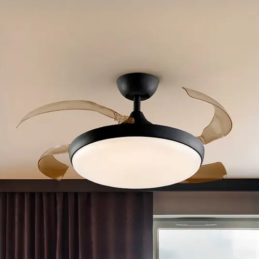 Ventilatore da soffitto LED Venturi nero/fumé DC Ø 106 cm silenzioso Bestseller