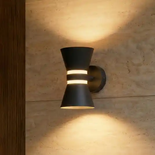 Applique da esterni LED Lucande Meravi, antracite, a 2 luci, IP44 Novità