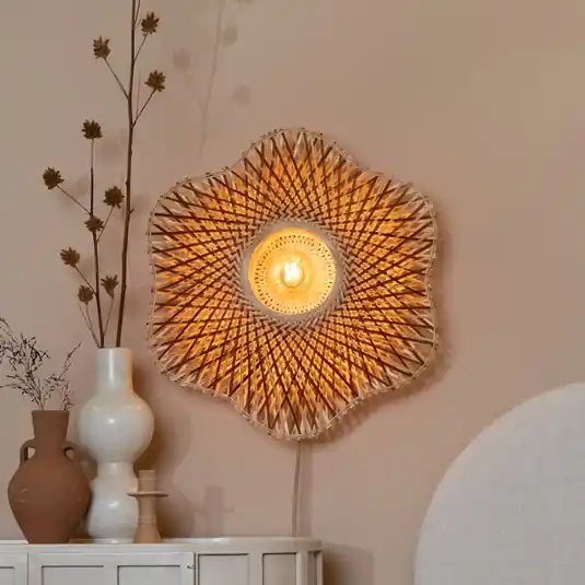 GOOD & MOJO Applique Madura, Ø 60 cm, naturale/marrone, spina Economico