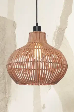 GOOD & MOJO Lampada a sospensione Kalahari, Ø 32 cm, naturale, rattan, E27 Must-Have
