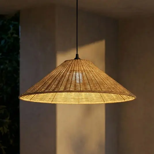 Bestseller Lucande Lampada a sospensione da esterno Taniola, 1 luce, conica, Ø 60 cm