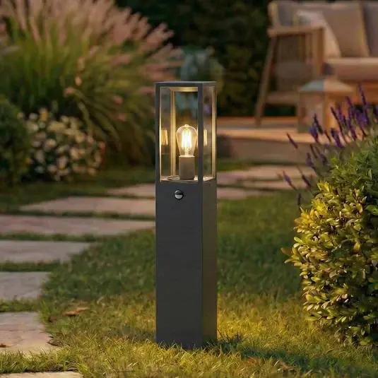 Lindby Lampione Peldar, antracite/trasparente, 80 cm, sensore Offerta Speciale
