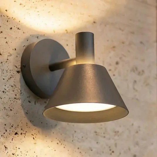 Applique da esterni LED Lucande Tabena, nero opaco, IP44, CCT Reso Gratuito