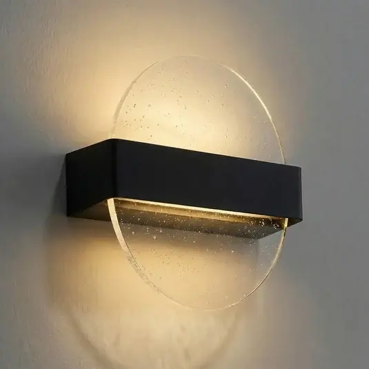 Esclusivo Applique a LED Lucande Narkelo, nero/trasparente, CCT, IP44