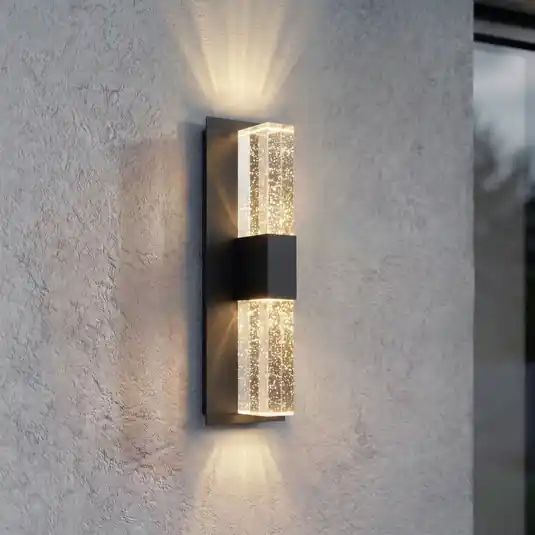 Applique da esterni LED Lucande Velune, antracite/trasparente, 46 cm, CCT Quantità Limitata