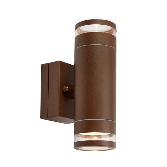 Appliance da esterno LED Luno, marrone, a 2 luci, IP65, dimmerabile Solo Oggi
