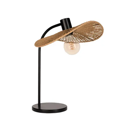 Lampada da tavolo Siruela, marrone, altezza 47 cm, corda di carta, E27 Soddisfatti O Rimborsati