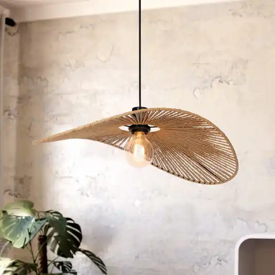 Lampada a sospensione Siruela, 56 x 40 cm, marrone, corda di carta, E27 Promo Stagionale