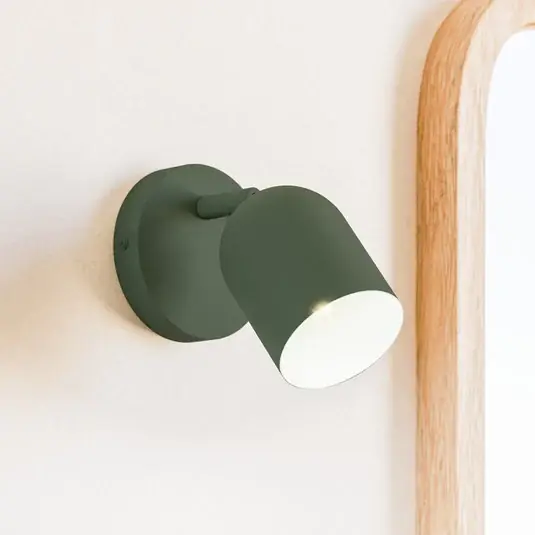 Faretto da parete Tilston, verde scuro, Ø 9 cm, acciaio, E14 Professionale