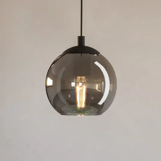 Lampada a sospensione Ariscani, grigio fumo, Ø 20 cm, vetro, E27 Occasione Imperdibile