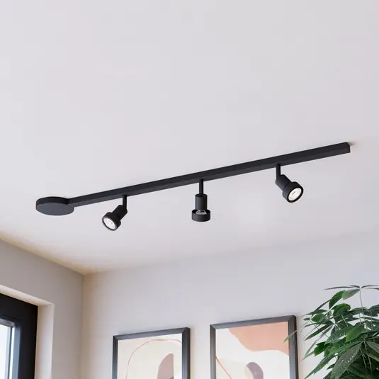 Più Venduto Set di binari EASY TRACK, nero, 3 faretti GU10, lunghezza 102 cm