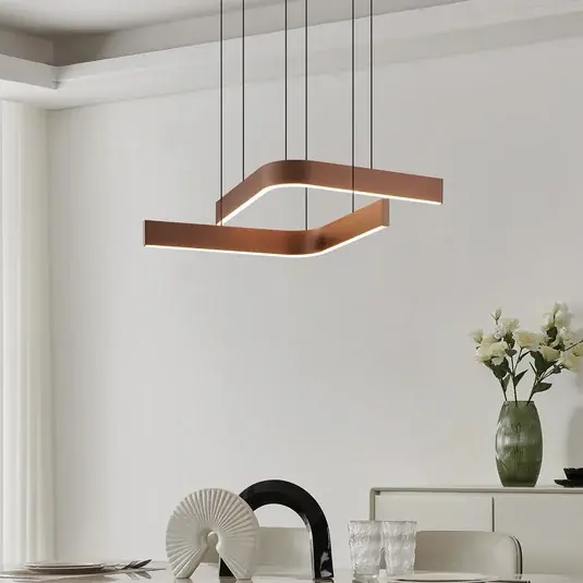 Lampada LED a sospensione Smart Folcino-Z, color bronzo, 64 cm, CCT Pagamento Sicuro