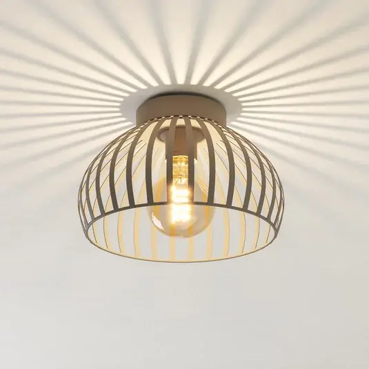 Plafoniera Mogano 3, beige, Ø 28 cm, metallo, E27 Compra Oggi Stesso