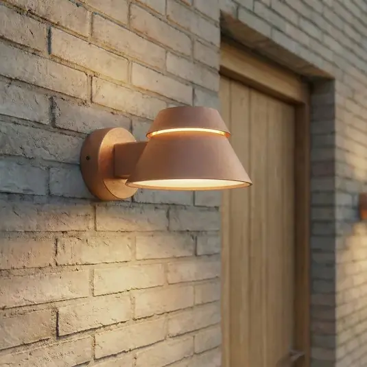 Offerta Limitata Applique da esterni LED Lucande Moena, marrone, metallo, IP44