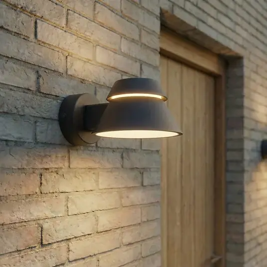Sconto Applicazione da esterni LED Lucande Moena, nera, metallo, IP44