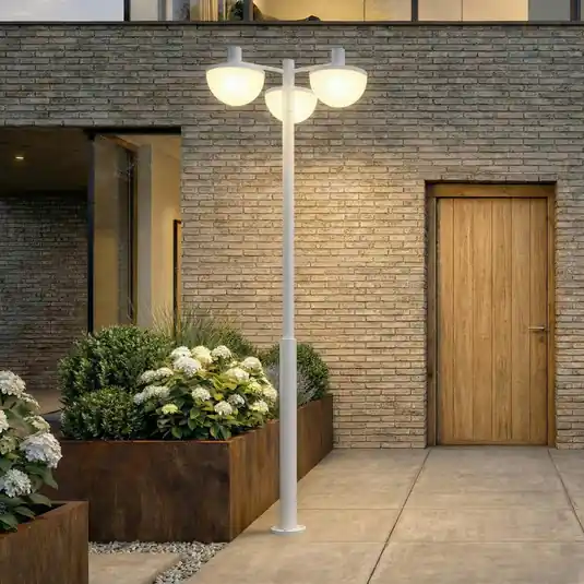 Lampada LED da esterno Lucande Toras, grigio chiaro, a 3 luci, CCT dimmerabile Pagamento Sicuro