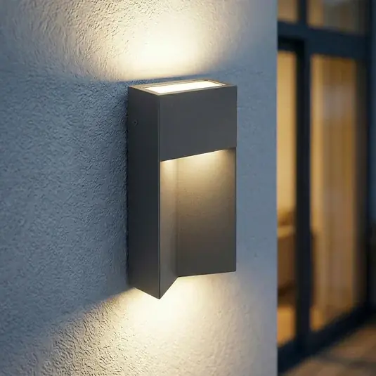 Applicazione da esterno LED Lucande Kaholo, nero opaco, CCT, IP44 Subito Disponibile