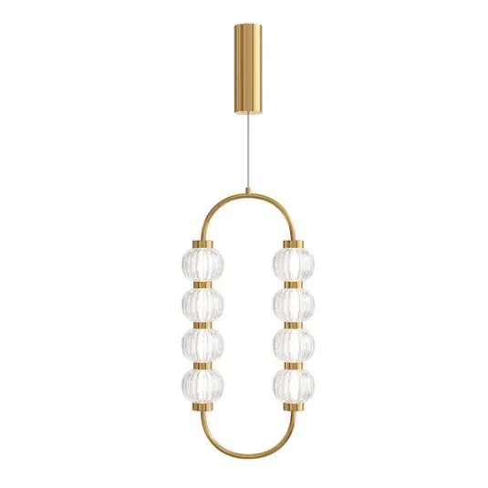 Spedizione Espresso Lampada LED a sospensione a sospensione AMULET, 28 x 57 cm, color oro,