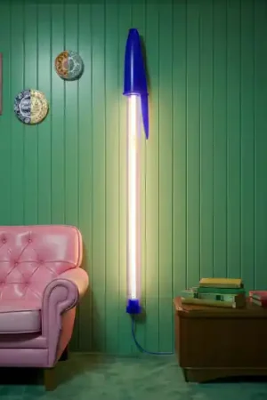 Economico Lampada LED a sospensione SELETTI BIC, blu, lunghezza 173 cm