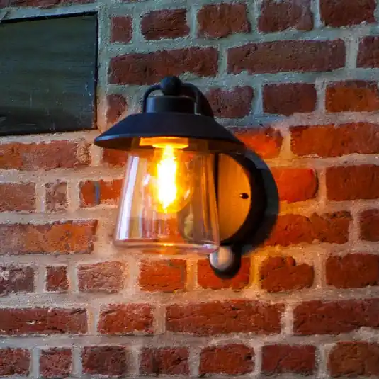 Lampada da esterno con sensore CATE, nera, 22 cm, IP44, E27 Economico