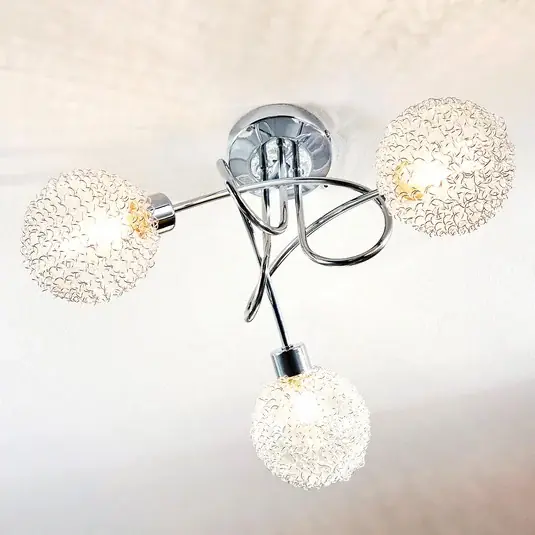 Plafoniera Lindby Ticino, Ø 40 cm, cromo, vetro, metallo Compra Oggi Stesso