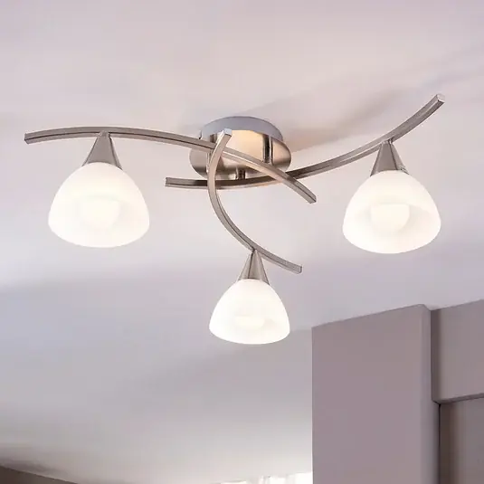 Plafoniera Lindby Della, nichel, Ø 58 cm, a 3 luci, E14 A Buon Prezzo